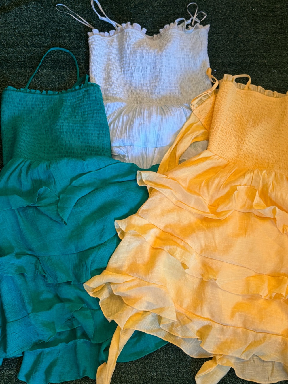 Yellow Ruffle Smocked Sundress - Picture 4 of 6